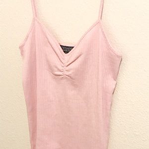 Topshop ribbed pink tank top